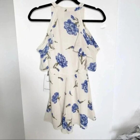 REVOLVE Privacy Please Leon Romper Floral Cold Shoulder Cream Purple Size Small - Picture 14 of 16